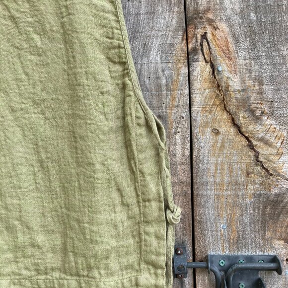 ARITZIA, Summer Linen Top, OS, Mustard Green and Coco inside - Picture 13 of 15